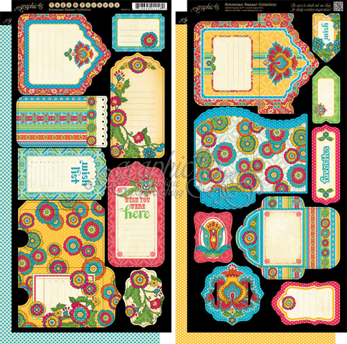 Graphic 45 Bohemian Bazaar Cardstock Die-Cuts 6"X12" Sheets 2/P Graphic 45 Bohemian Bazaar Cardstock Die-Cuts 6"X12" Sheets 2/P